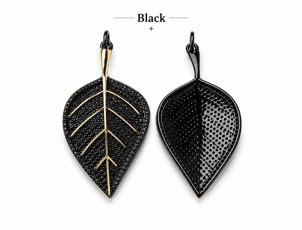 Gold Filled CZ Leaf Pendant Charm, Pave Crystal Leaf Connector, Enamel Color Leaf Jewelry Finding for Necklace Bracelet DIY, CP210