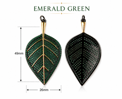 Gold Filled CZ Leaf Pendant Charm, Pave Crystal Leaf Connector, Enamel Color Leaf Jewelry Finding for Necklace Bracelet DIY, CP210