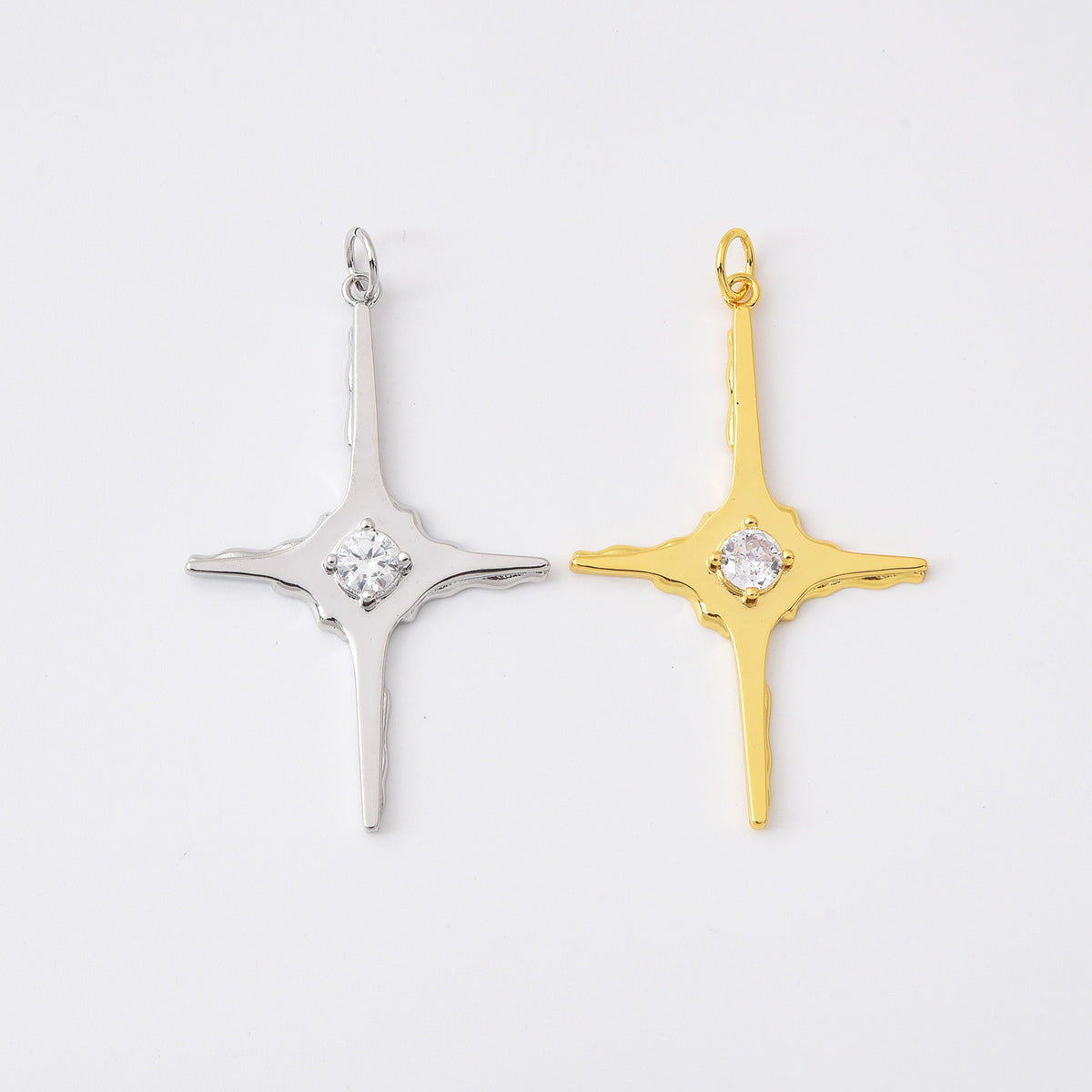 18K Gold Filled Dainty North Star Charms, Tiny Cubic Zirconia Charm for Necklace Earring Bracelet Jewelry Making Supply Celestial Jewelry, CP2110