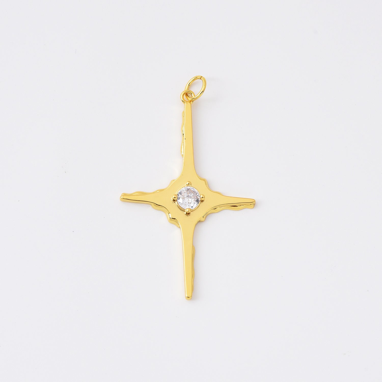 18K Gold Filled Dainty North Star Charms, Tiny Cubic Zirconia Charm for Necklace Earring Bracelet Jewelry Making Supply Celestial Jewelry, CP2110