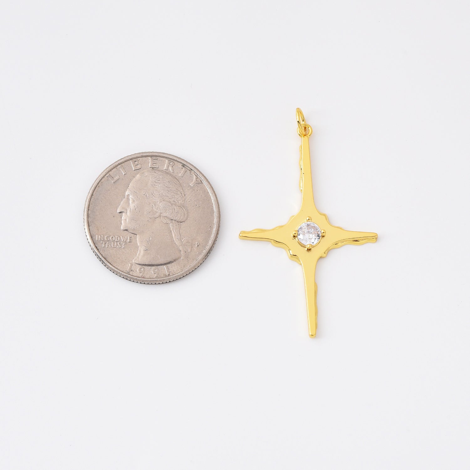 18K Gold Filled Dainty North Star Charms, Tiny Cubic Zirconia Charm for Necklace Earring Bracelet Jewelry Making Supply Celestial Jewelry, CP2110