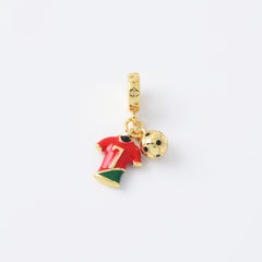 18K Gold Filled Enamel Jersey Number 7 Charm, Soccer Jersey Ball Sport Rondelle Bail Drop Pendant for Jewelry Making Supply, CP2122