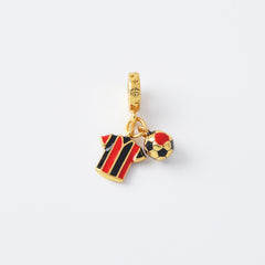 18K Gold Filled Enamel Jersey Charm, Soccer Jersey Ball Sport Rondelle Bail Drop Pendant for Necklace Bracelet Jewelry Making Supply, CP2123