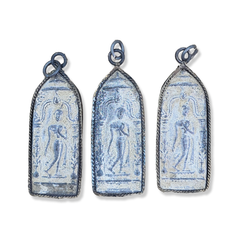 Walking Buddha Amulet Charm, Buddha Amulet Pendant, Protection Charm, Guanyin Pendant Necklace, Good Luck Charm, 55x18mm, CP2127