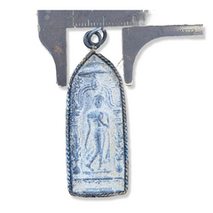 Walking Buddha Amulet Charm, Buddha Amulet Pendant, Protection Charm, Guanyin Pendant Necklace, Good Luck Charm, 55x18mm, CP2127