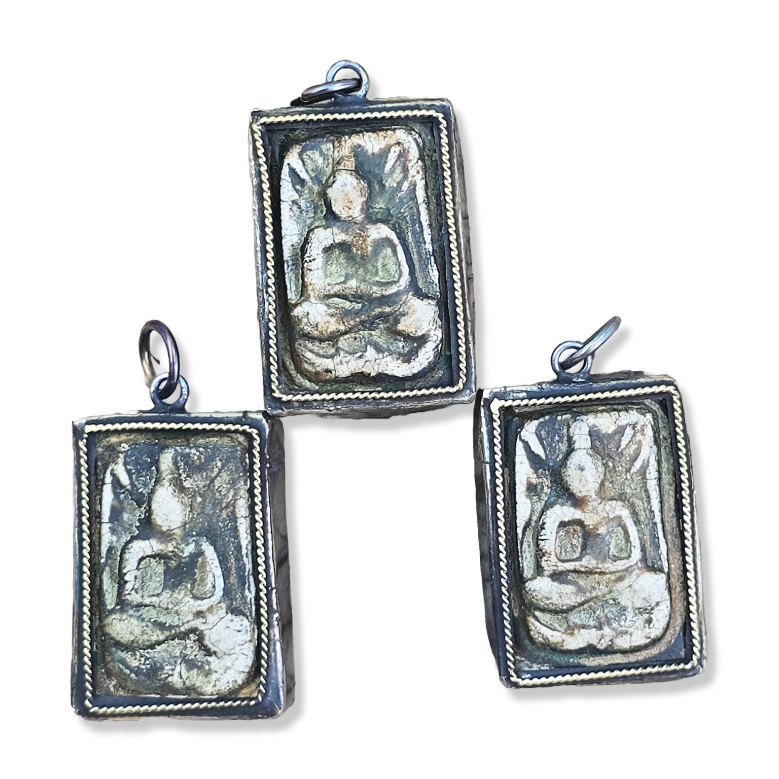 LP Suk Amulet Pendant, Sitting Buddha Pendant, Buddha Amulet Pendant, Protection Charm, 35x23mm, CP2128