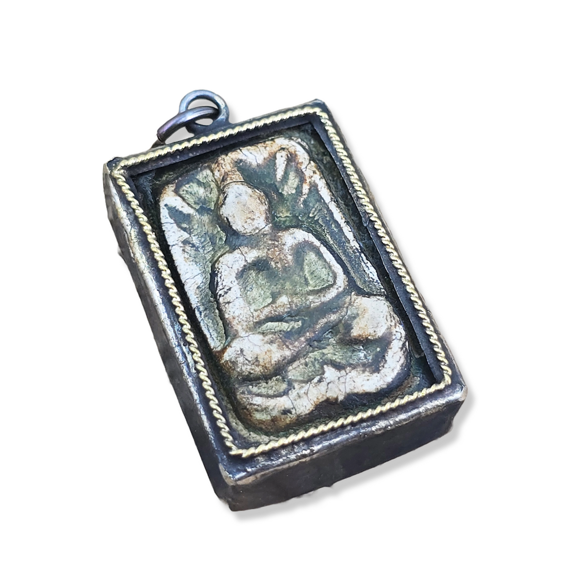 LP Suk Amulet Pendant, Sitting Buddha Pendant, Buddha Amulet Pendant, Protection Charm, 35x23mm, CP2128