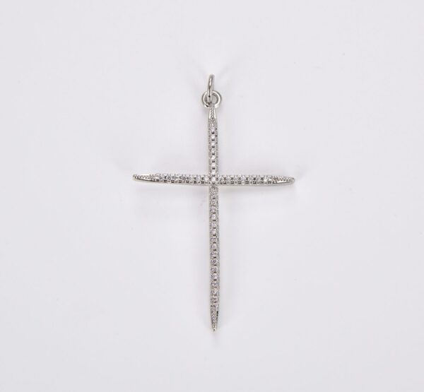 22K Gold Filled Shiny CZ Micro Pave Cross Charm, CP214