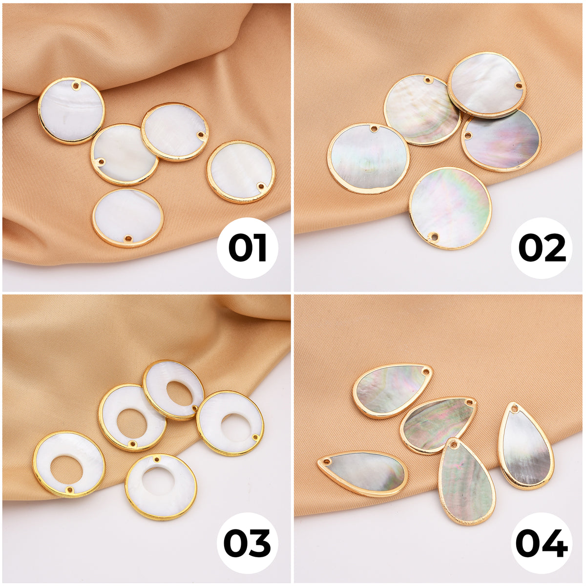 18K Gold Filled White Shell Pearl Round Coin Disc Charm, Abalone Round Pendant, MOP Round Charm for Necklace Bracelet Jewelry Making, CP2140