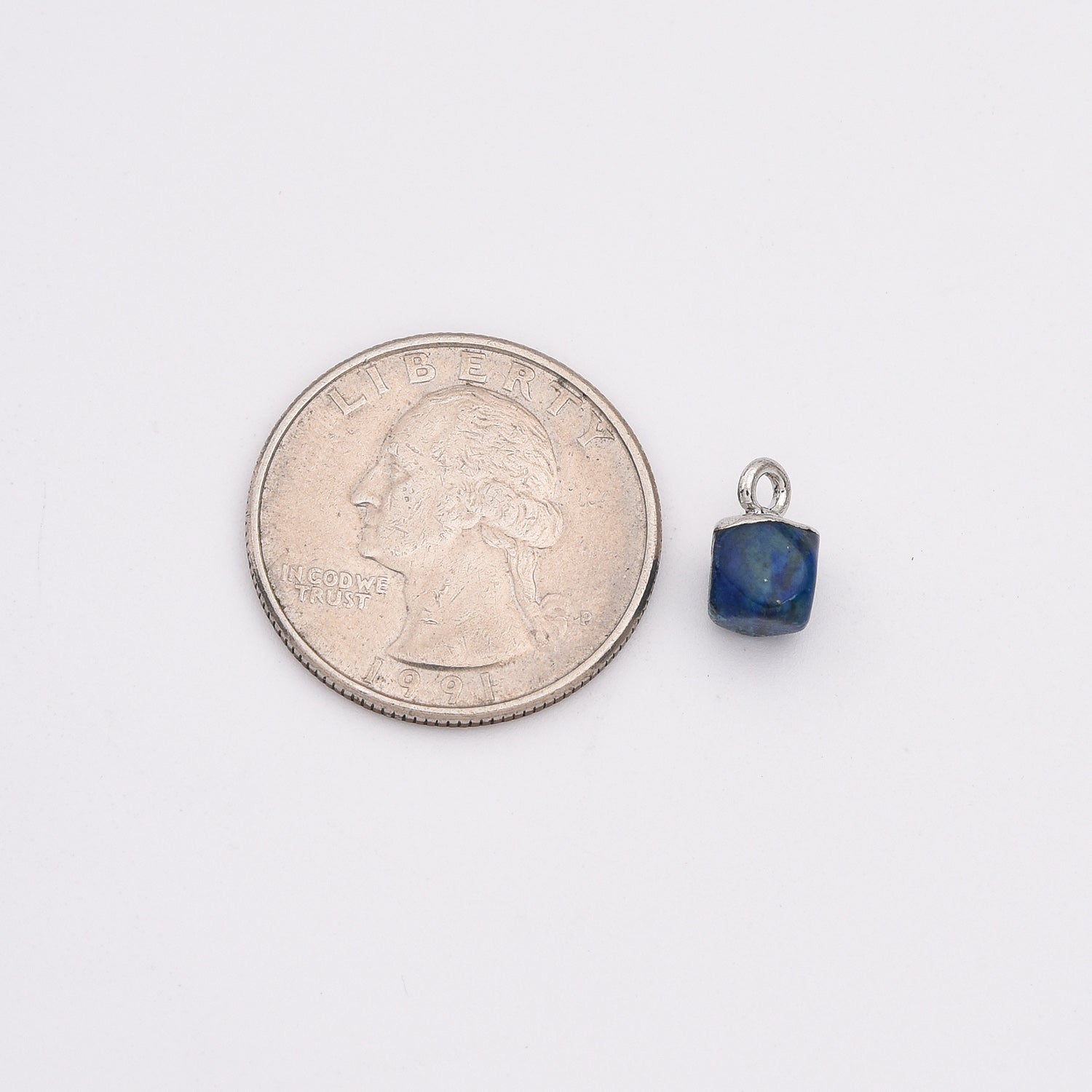 18K Gold Filled Dainty Faceted Cube Stone Charm, Natural Stone Faceted Pendant for DIY Jewelry Making Supply, CP2142