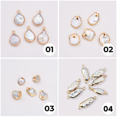 18K Gold Filled Electroplated Natural Baroque Pearl Charm, Natural Pearl Drop Pendant for Necklace Bracelet Jewelry Making Supply, CP2148