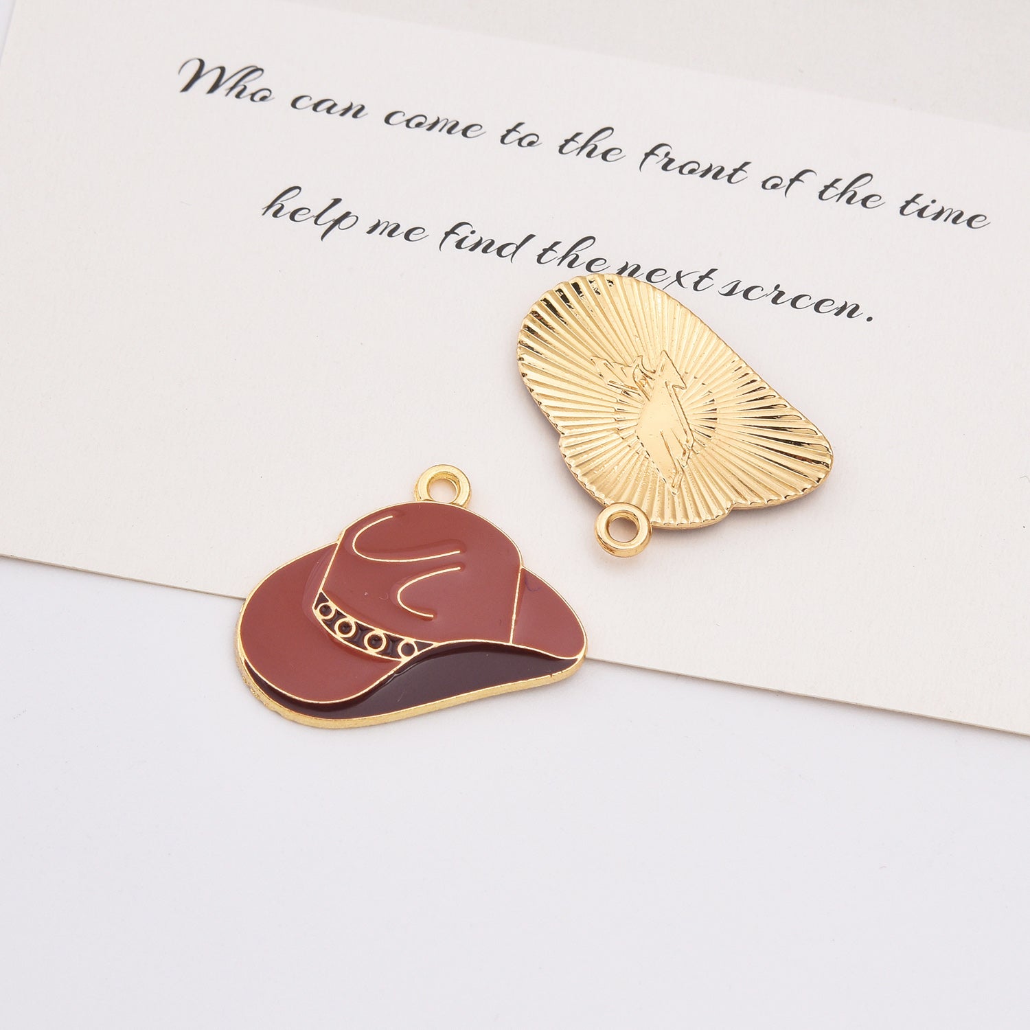 18K Gold Filled Dainty Cowboy Wine Boots Hat Scarf Gun Bull Head Charm, Cute Enamel Western Cowgirl Pendant, CP2149