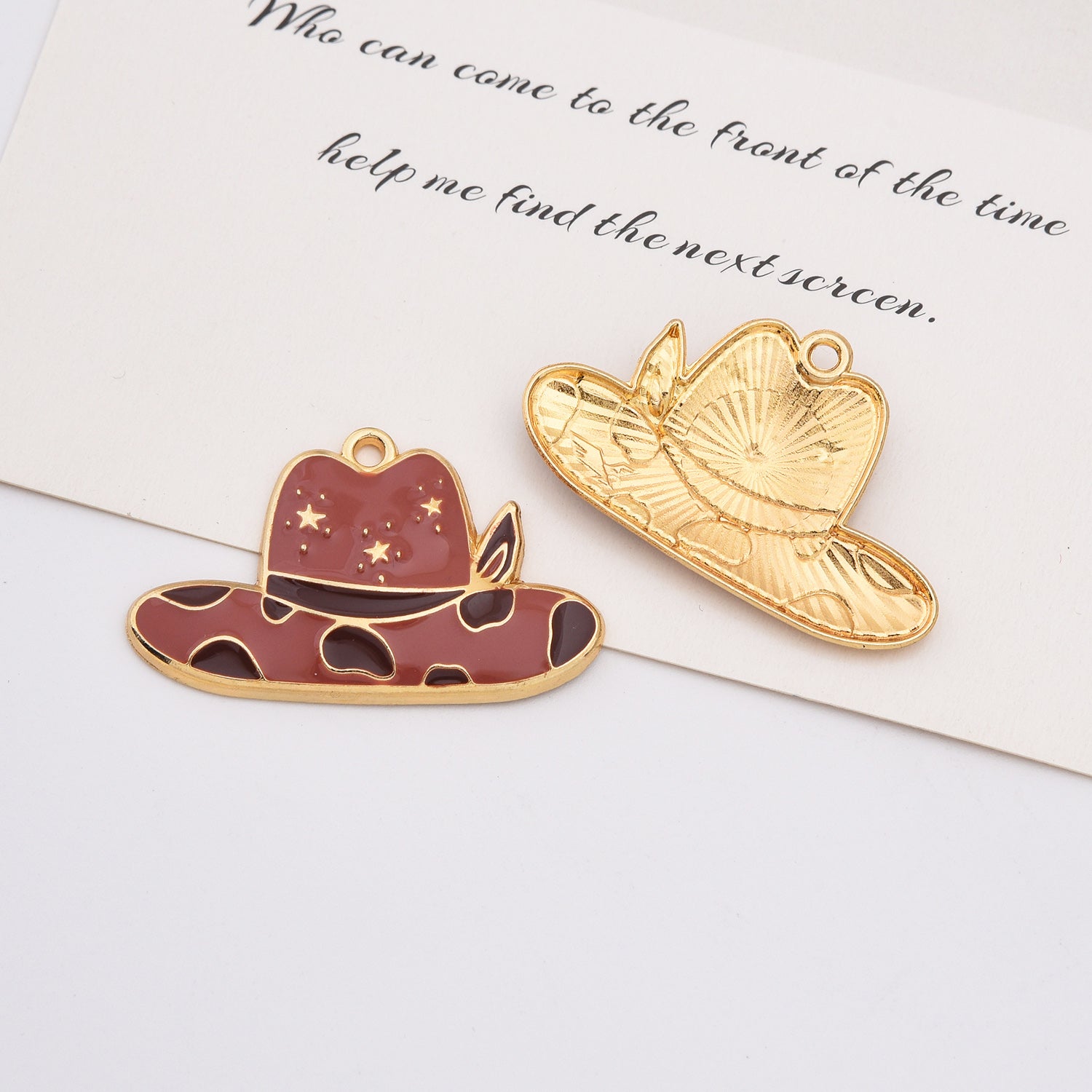 18K Gold Filled Dainty Cowboy Wine Boots Hat Scarf Gun Bull Head Charm, Cute Enamel Western Cowgirl Pendant, CP2149
