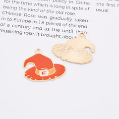 18K Gold Filled Dainty Enamel Holloween Charm Pendants, All Saints’ Day Pendants for DIY Crafting Jewelry Making Accessories Supplies Handmade, CP2150