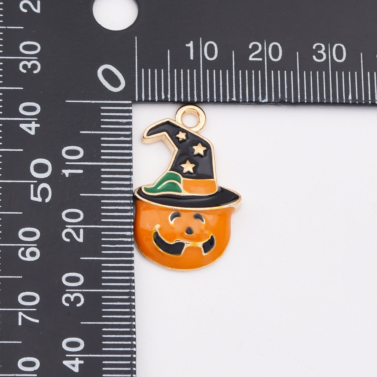 18K Gold Filled Dainty Enamel Holloween Charm Pendants, All Saints’ Day Pendants for DIY Crafting Jewelry Making Accessories Supplies Handmade, CP2150