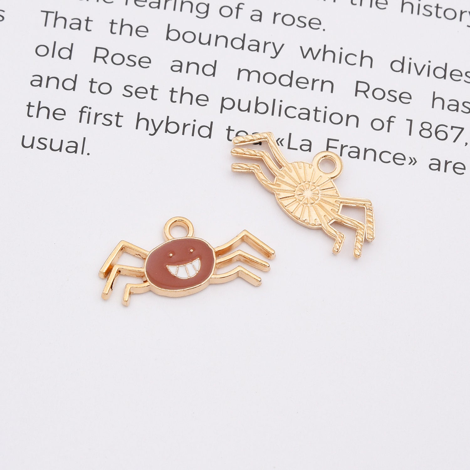 18K Gold Filled Dainty Enamel Holloween Charm Pendants, All Saints’ Day Pendants for DIY Crafting Jewelry Making Accessories Supplies Handmade, CP2150