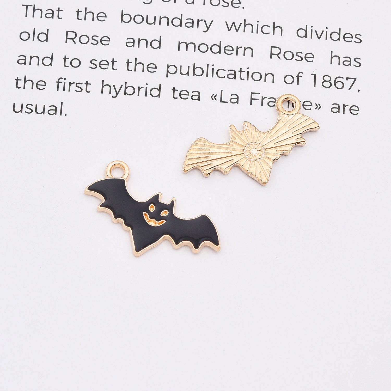 18K Gold Filled Dainty Enamel Holloween Charm Pendants, All Saints’ Day Pendants for DIY Crafting Jewelry Making Accessories Supplies Handmade, CP2150