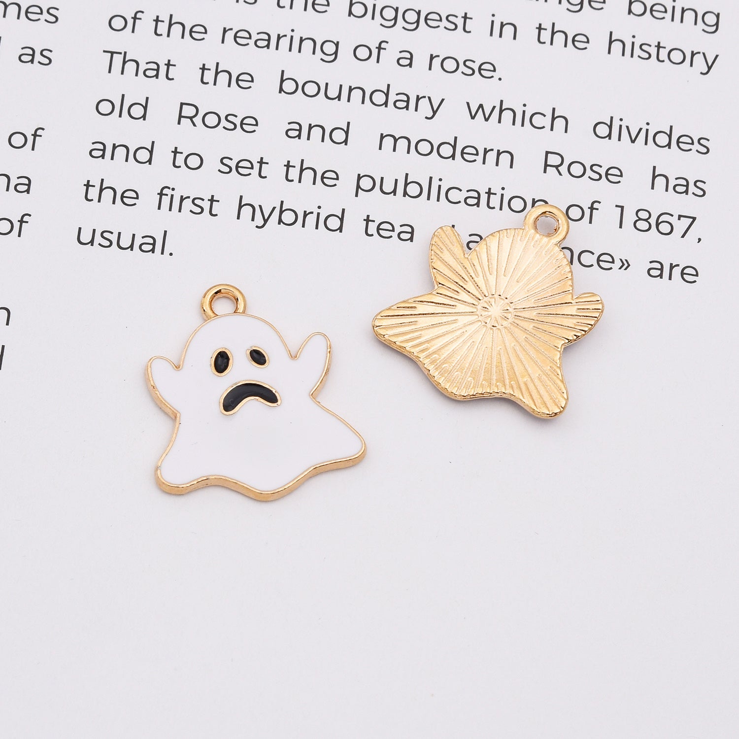18K Gold Filled Dainty Enamel Holloween Charm Pendants, All Saints’ Day Pendants for DIY Crafting Jewelry Making Accessories Supplies Handmade, CP2150