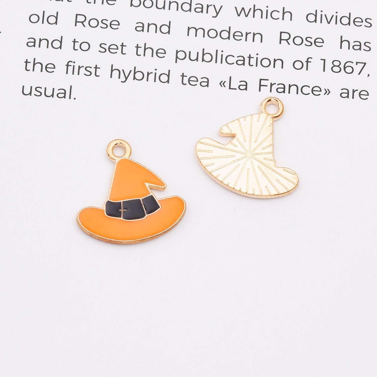 18K Gold Filled Dainty Enamel Holloween Charm Pendants, All Saints’ Day Pendants for DIY Crafting Jewelry Making Accessories Supplies Handmade, CP2150