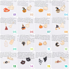 18K Gold Filled Dainty Enamel Holloween Charm Pendants, All Saints’ Day Pendants for DIY Crafting Jewelry Making Accessories Supplies Handmade, CP2150