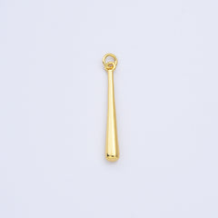 18K Gold Filled Dainty Slim Long Baseball Stick Charm Pendant, 35x4mm, CP2161