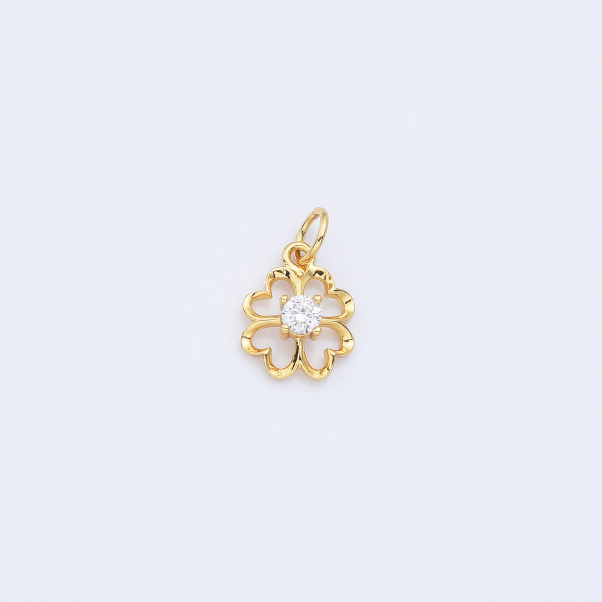 18K Gold Filled Clover Leaf Charm, Hollow Luck Heart Leaf Pendant, DIY Personalized Jewelry Making Accessories, CP2162