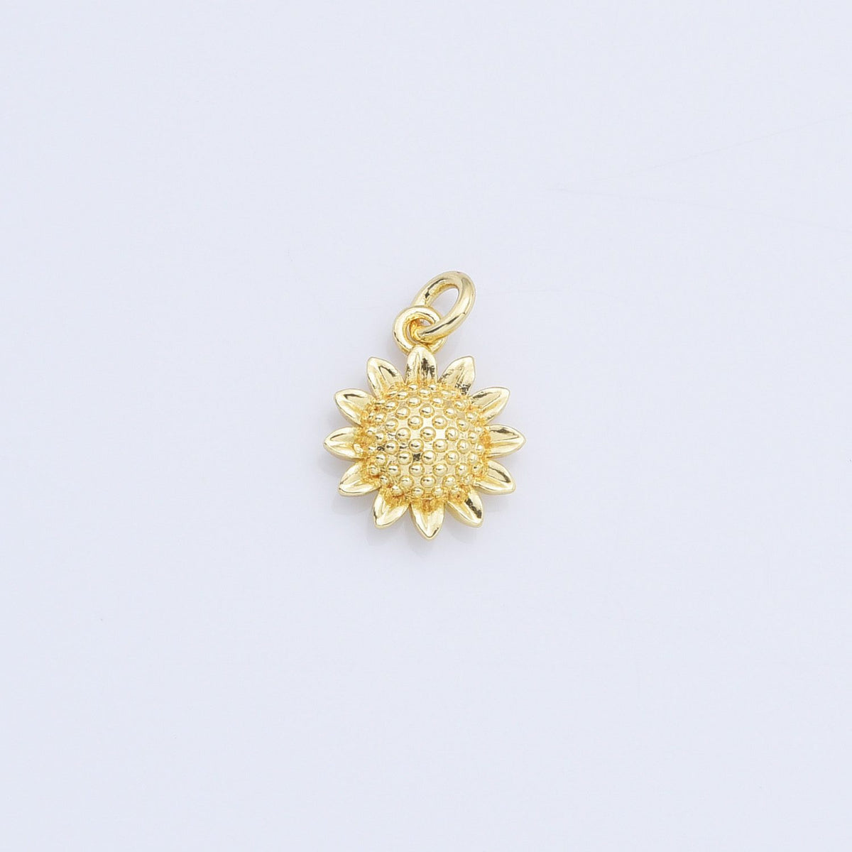 18K Gold Filled Dotted Sunflower Nature Charm for Necklace Bracelet Earrings DIY Jewelry Making Supply, 15mm, CP2163