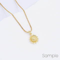 18K Gold Filled Dotted Sunflower Nature Charm for Necklace Bracelet Earrings DIY Jewelry Making Supply, 15mm, CP2163