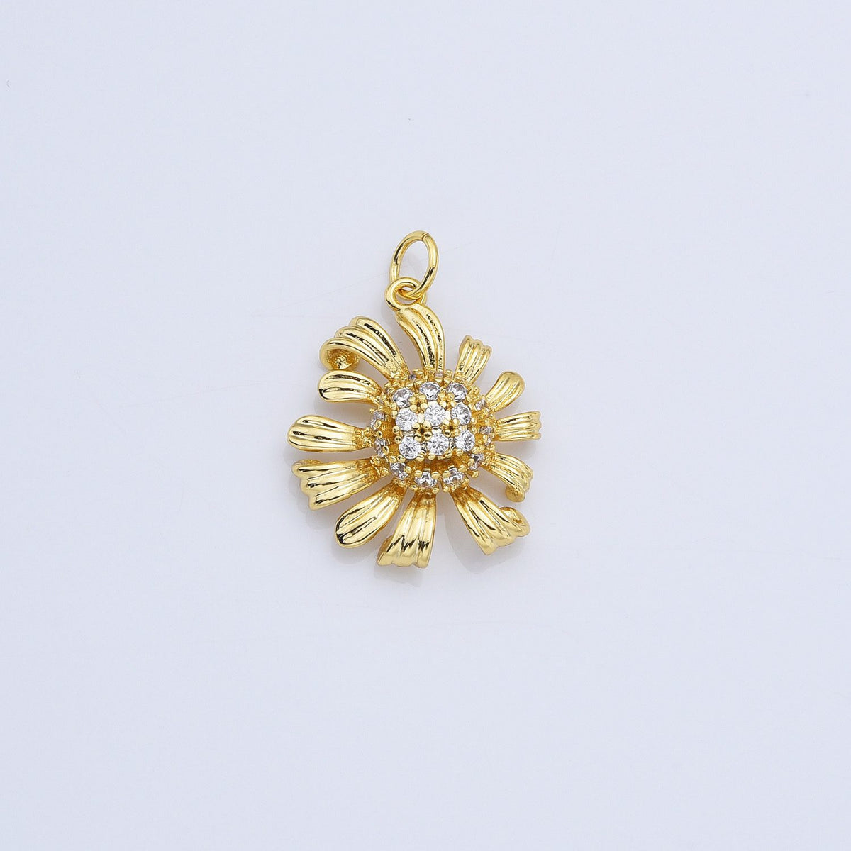 18K Gold Filled Dainty Daisy Jasmine Charm, Flower Pendant, Sunflower Charm Floral for Necklace Bracelet Earrings Jewelry Making Supply, CP2168