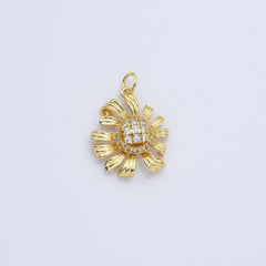 18K Gold Filled Dainty Daisy Jasmine Charm, Flower Pendant, Sunflower Charm Floral for Necklace Bracelet Earrings Jewelry Making Supply, CP2168