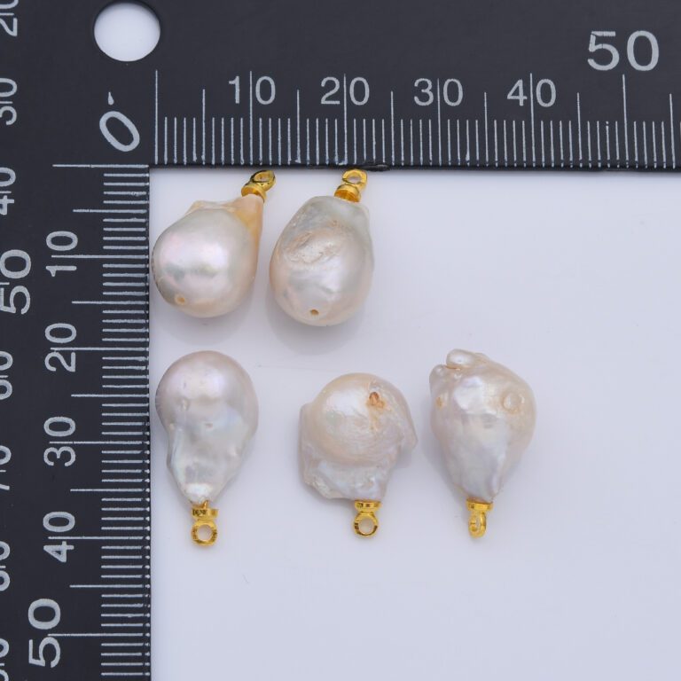 18K Gold Filled Freshwater Pearl Charm, Baroque Pearl Charm Big Bold Freeform Pearl Charm Pendant, CP2186