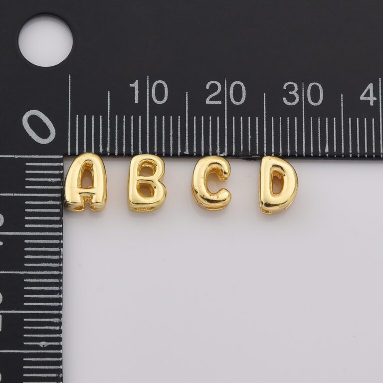 18K Gold Filled Gold Filled Alphabet Balloon Initial Charm, Dainty Puffy Letter Charm Necklace Bubble Font Style Necklace Bracelet, CP2197