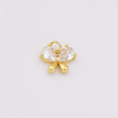 18K Gold Filled Dainty Butterfly Charm, Monarch Butterfly Pendant CZ Micro Pave for Necklace Bracelets Earring Jewelry Making Supply, CP2201