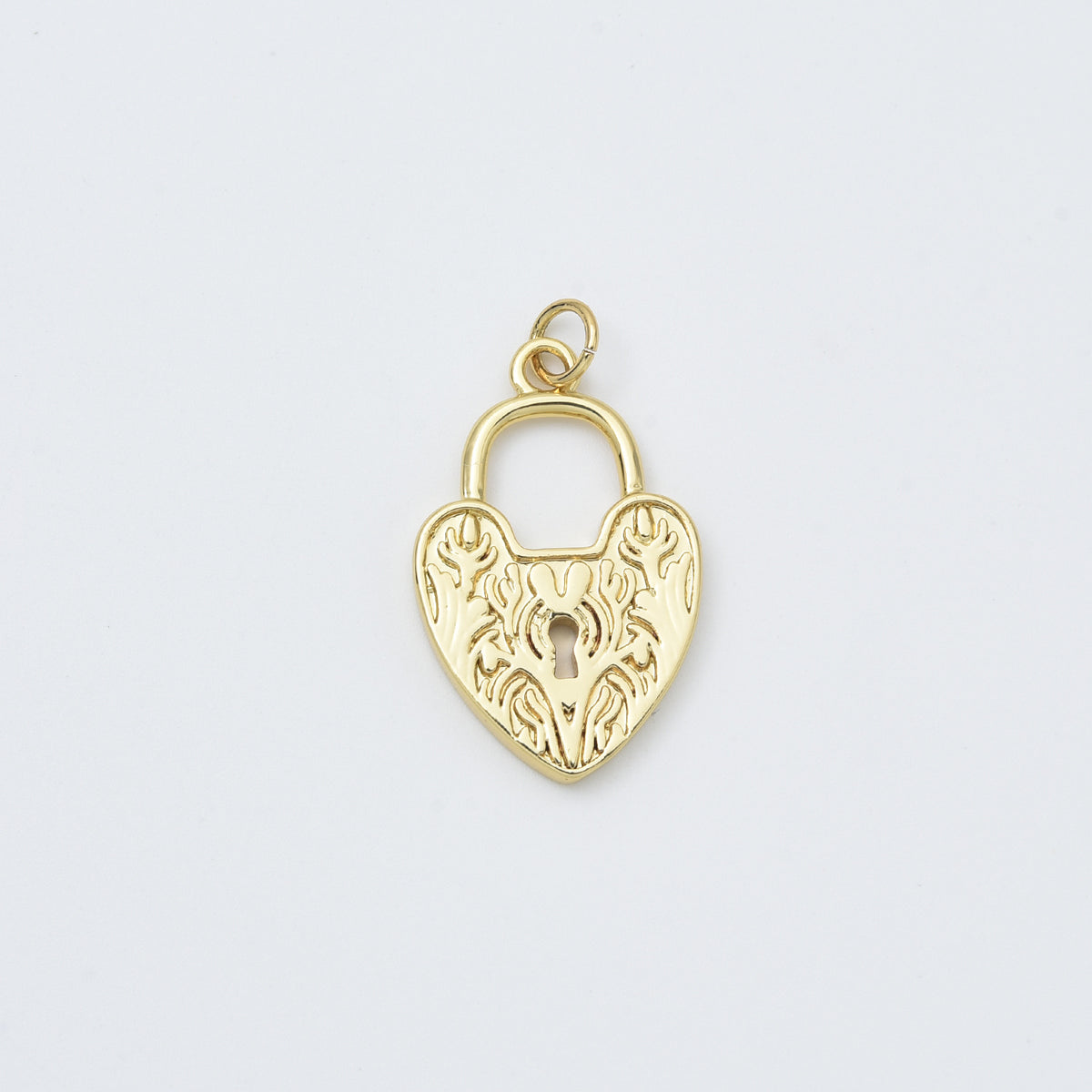 Gold Filled Heart Lock Charm Pendant, Vintage Keyhole Love Charm Connector for DIY Necklace Bracelet Jewelry Making Supplies, CP2447