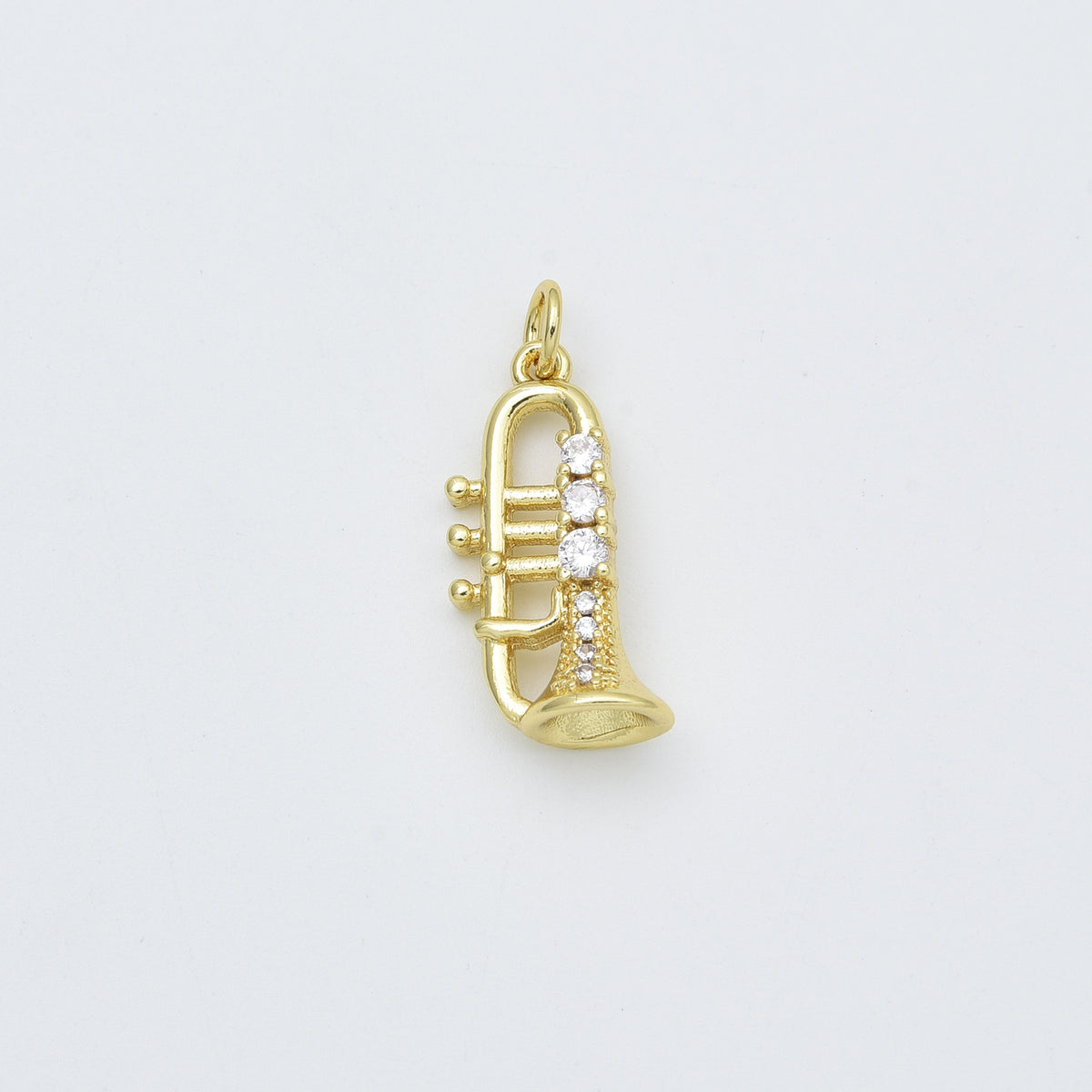Gold Filled Trumpet Pendant Charm, Musical Instrument Jewelry, Gift for Musicians, Brass Charm, Gold Music Charm, CP2450