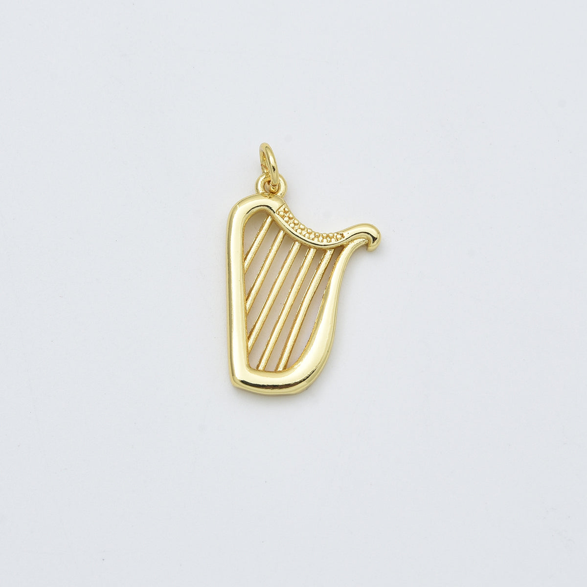 Gold Filled Harp Pendant Charm, Musical Instrument Jewelry, Gift for Music Lovers, Gold Music Charm, Harp Necklace, CP2453