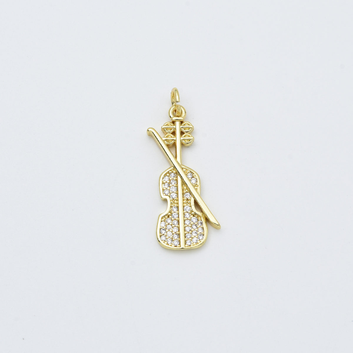 Gold Filled Violin Pendant Charm, Musical Instrument Jewelry, Gift for Musicians, Gold Music Charm, Violin Necklace, CP2454