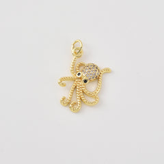 Gold Filled Octopus Pendant Charm, Cute Animal Jewelry, Ocean Inspired Gold Charm, Gift for Ocean Lovers, Gold Octopus Necklace, CP2456