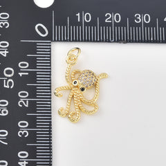 Gold Filled Octopus Pendant Charm, Cute Animal Jewelry, Ocean Inspired Gold Charm, Gift for Ocean Lovers, Gold Octopus Necklace, CP2456