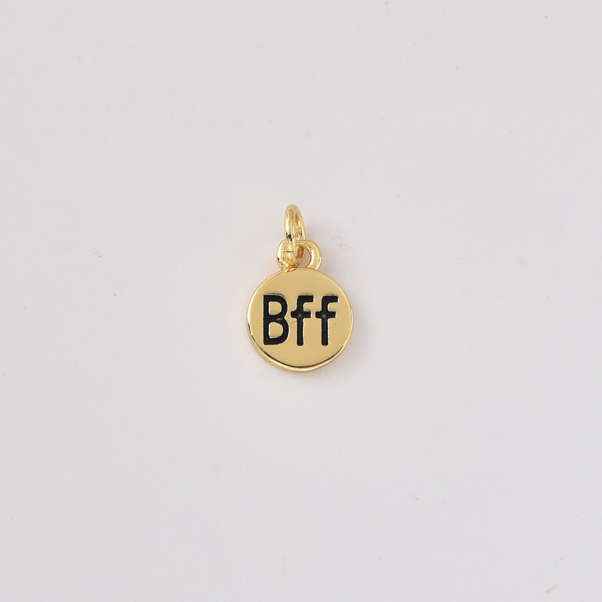 Gold Filled BFF Pendant Charm, Friendship Jewelry, Best Friend Charm for DIY Jewelry Making, Gift for BFF, Gold Friendship Necklace, CP2460