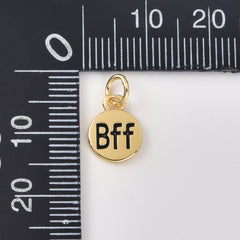 Gold Filled BFF Pendant Charm, Friendship Jewelry, Best Friend Charm for DIY Jewelry Making, Gift for BFF, Gold Friendship Necklace, CP2460