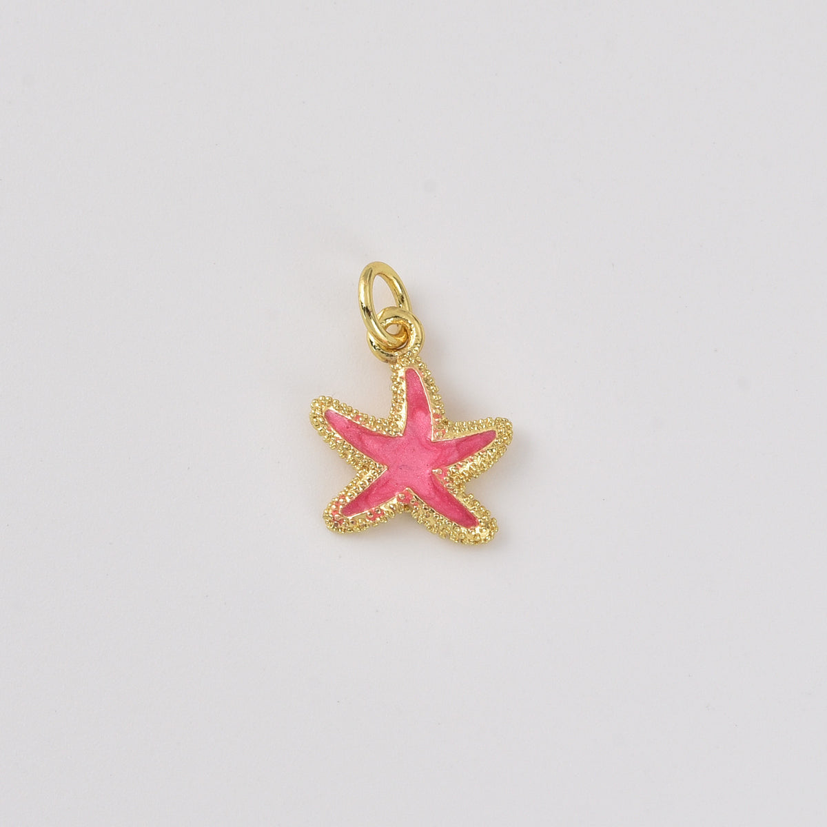 Gold Filled Pink Starfish Pendant Charm, Beach Jewelry, Ocean Inspired Charm, Gift for Beach Lovers, Gold Sea Life Charm, CP2461