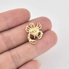 Gold Filled Crab Pendant Charm, Ocean Inspired Jewelry, Sea Life Charm for DIY Jewelry Making, Beach Lovers Gift, Gold Crab Necklace, CP2462
