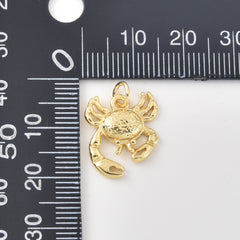 Gold Filled Crab Pendant Charm, Ocean Inspired Jewelry, Sea Life Charm for DIY Jewelry Making, Beach Lovers Gift, Gold Crab Necklace, CP2462