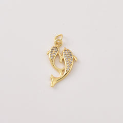 Gold Filled Dolphin Pendant Charm, Ocean Jewelry, Sea Life Pendant for DIY Jewelry Making, Gift for Ocean Lovers, Dolphin Necklace, CP2463