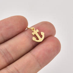 Gold Filled Anchor Pendant Charm, Nautical Jewelry, Ocean Sea Life Charm, Beach Gift, Coastal Charm, Gold Anchor Jewelry, CP2464