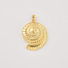 Gold Filled Nautilus Sea Shell Charm Pendant, Minimalist Gold Jewelry, Ocean Inspired Charm, Gift for Women, Everyday Necklace, CP2466