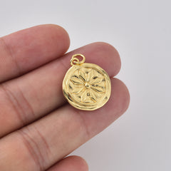 Gold Filled Compass Charm, Nautical Starburst Pendant for Necklace or Bracelet, DIY Jewelry Making Supply, Craft Gift, CP2470