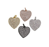 22K Gold Filled Heart Charm Pendant, CZ Micro Pave Heart Pendant, Heart Charm, Heart Pendant, Heart Necklace, Heart, 18x14mm, CP248