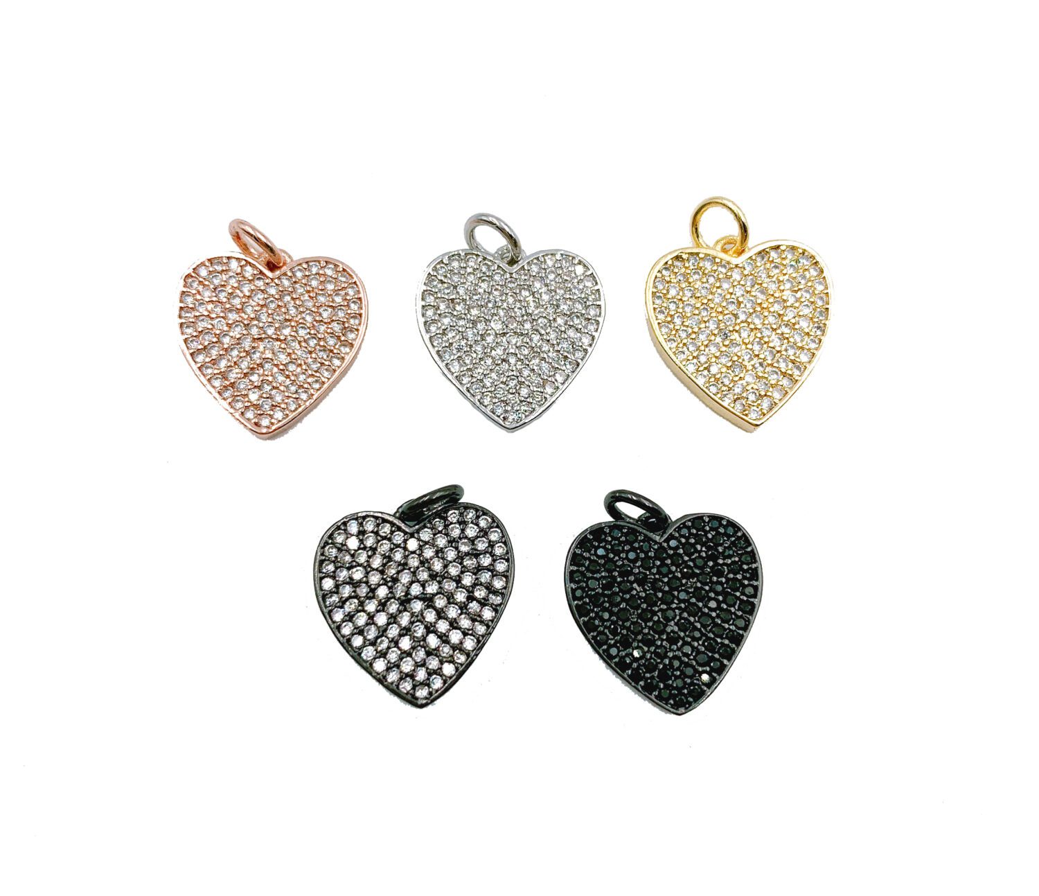 22K Gold Filled Heart Charm Pendant, CZ Micro Pave Heart Pendant, Heart Charm, Heart Pendant, Heart Necklace, Heart, 18x14mm, CP248